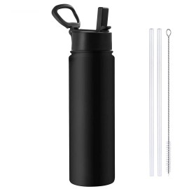 ZIQIAN Stainless Steel Vacuum Insulated Water Bottle 24oz Leak proof Keep Hot/Cold BLK
