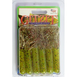 GITZIT Gitzi Fishing Bait Lures (10-Pack), 3.5-Inch, Olive Smoke Red
