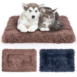 MICOOYO Dog Crate Bed Mattress, Fleece Pet Cushion Bed Mat, Washable Cat Cushion Pad for Small Dog Cat Puppy(69 * 52 cm, 2pcs)