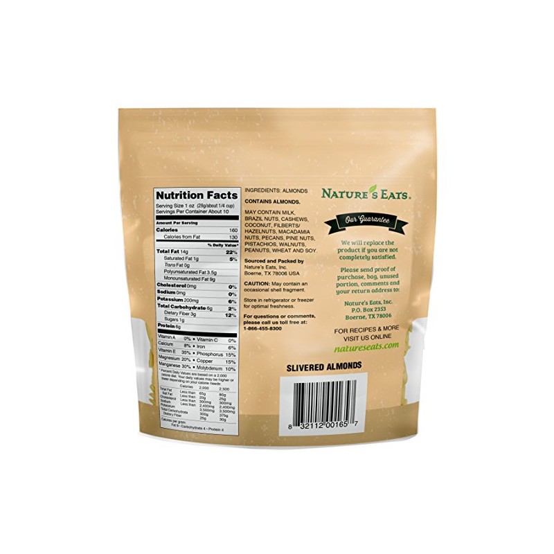 Nature's Eats Blanched Slivered Almonds, Natural, 10 Ounce