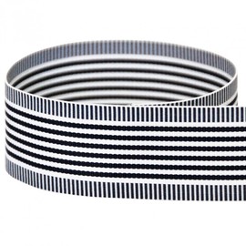 USA | American Made 1-1/2" Navy Vertigo Striped Grosgrain Ribbon - 50 Yards (Multiple Widths & Yardages Available)