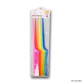 Rainbow Rat Tail Comb 6-Piece Bulk Pack T1/Hair Comb/Hair Comb/Pick Comb/ 7ea