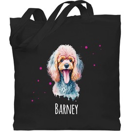 Geschenk mit Namen personalisiert by Shirtracer - Cotton Bag - Dogs - Poodle - Dog Owners Gift, 1 black