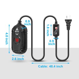 DaToo Small Aquarium Heater 50W Mini Fish Tank Heater 50 Watt Submersible with LED Temperature Display
