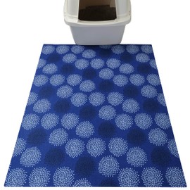 Drymate Original Cat Litter Mat, Contains Mess from Box, Protects Floors, Urine-Proof, Machine Washable, Soft on Kitty Paws, Absorbent, Waterproof (USA Made, Recycled Content) (29”x36”)(Good Blue)