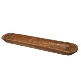 Decorative Wooden Dough Bowl Decor Approx 30 Inch, Hand Carved Rustic Wood Long Dough Bowl, Large Carved Dough Bowl, Long Wooden Bowl, Bread Shaped Bowl Wooden Large Dough Bowl Centerpiece Made in USA