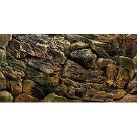 VIP.LINE Rock Wall Aquarium Background Poster PVC Fish Tank Decor Landscape 24 36 48 72 (36" x 16"/ 91 x 41cm)