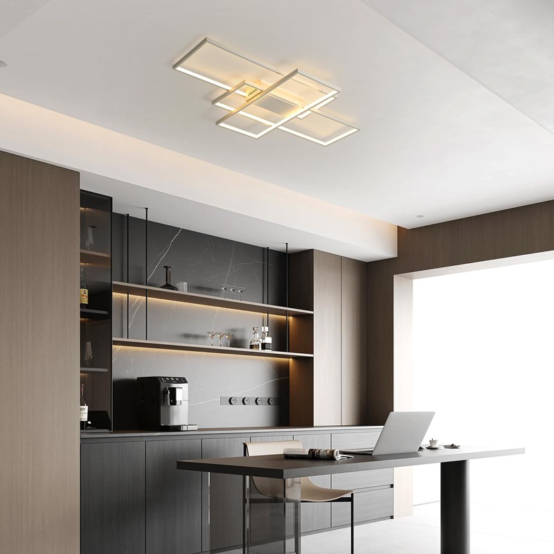 GEADI Modern Dimmable Ceiling Light,35.4" White Led Ceiling Light Fixtures