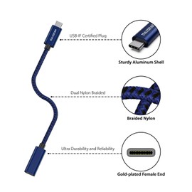 Belker USB C Verlängerungskabel (1,8m) USB3.2(5Gbit/s) Aufladen und Synchronisieren der Steckdose und Synchronisierung für PSVR2 M2 M1 MacBook Pro Wireless-Ladegerät Galaxy S23/S22/S21 Dell XPS Blau
