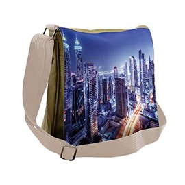 Ambesonne City Messenger Bag, Dubai Downtown Modern UAE, Unisex Cross-body