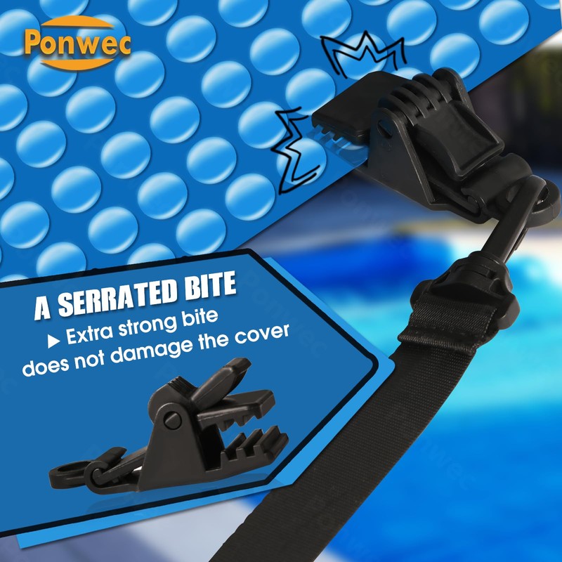 2024 Upgraded Pool Solar Cover Reel Straps,18 Pcs Including 6
