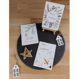 PapierFreunde 6 x Christmas Cards Folding Cards Set C6 Including Envelopes Merry Christmas as Homemade