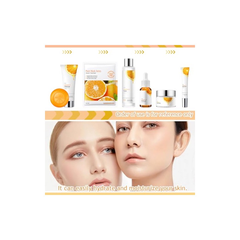 Set Cuidado Facial Kit Limpiador Tónico Contorno Ojos Sérum Jabón