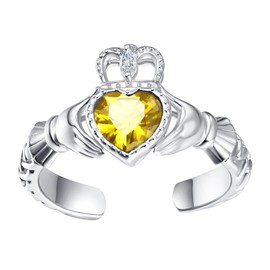 Claddagh Rings for Women Sterling Silver Irish Claddagh Rings Celtic Claddagh November Birthstone Ring Gifts for Women Girls