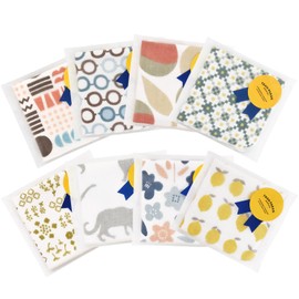 Trampalan Women's Handkerchief, Gauze, Petite Gift, Individual Packaging, Set of 8, Made in Japan, Approx. 9.4 x 9.4 inches (24 x 24 cm), Retirement, 100% Cotton, Celebration Gift