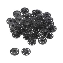 uxcell 40 Sets Sew-on Snap Buttons, 20mm 0.79 Inch & 12mm 0.83 Inch Copper Metal Snap Fasteners Press Studs Buttons for Sewing Clothing DIY, Black