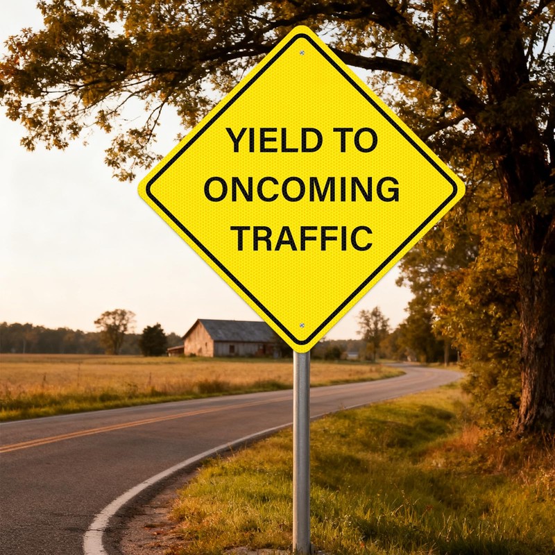 Anobell Yield to Oncoming Traffic Sign 24" × 24" Reflective