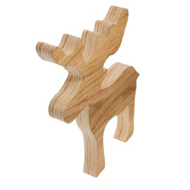 Wooden Elk – Oak – Wooden Decoration – Christmas Decoration (20 cm)