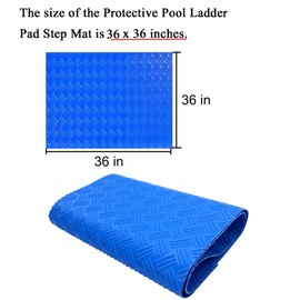 SKARUMMER Swimming Pool Ladder Mat - Protective Pool Ladder Pad Step Mat with Non-Slip Texture, Blue Medium Blue Medium Pool Step Mat, Pool Liner Protection Mat (36 X 36 inch)