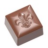 Chocolate World 1885 Polycarbonate Chocolate Mold Fleur-de-Lys Square Candy Mould
