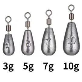 Downshot Sinker, Fishing, Weight, Worm, Lead, Bass, Chinu, Rockfish, Bachicon, 0.1 oz (3, 5, 7 g), 0.3 oz (10 g) Each Set