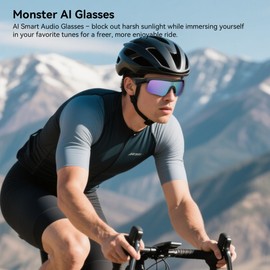 Monster 2025 Upgraded Smart Bluetooth Glasses for Men Women,Bluetooth 5.3 Sunglasses with Open Ear Speaker, Magnetic Charging, Indoor/Outdoor UV Protection for Cycling Athletic