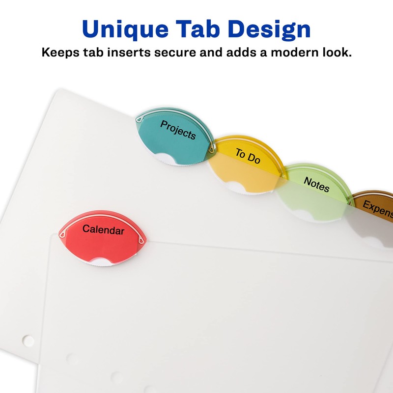 Avery Insertable Style Edge Plastic Mini Dividers for 3 Ring