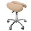 Rolling Saddle Stool w. Split Seat (Beige)