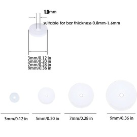 3mm 100pcs Clear Disc Cushion Stabilizer Plastic Earring Back Plugs, Pressure Silicone Earrings For Keloid Healing Pads Navel Piercing Kit, 3/5/7/9mm Earlobe Support Patch