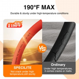 SPECILITE Hot/Cold Water Hose 5/8" x 25 ft,Heavy Duty Red Garden Hose -50℉ to 190℉,Flexible & Lightweight Rubber Hoses With 3/4" Brass Fittings for Yard,Outdoor,Farm