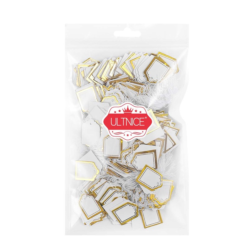 500pcs Paper Tag Label Tag with Hanging String for Jewelry