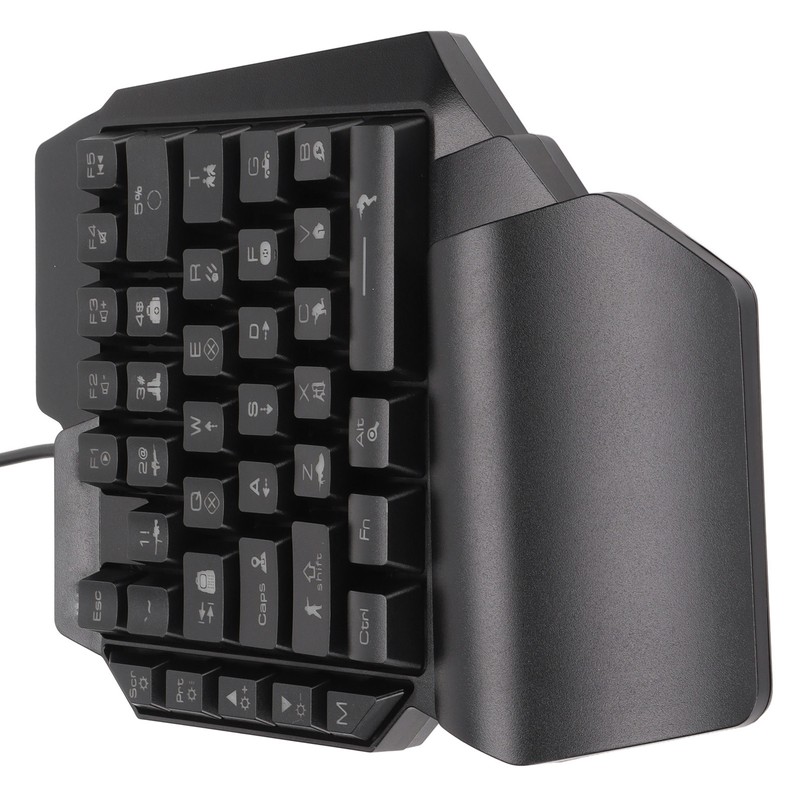 One Handed Gaming Keyboard 39 Keys Luminous Ergonomic Design Anti