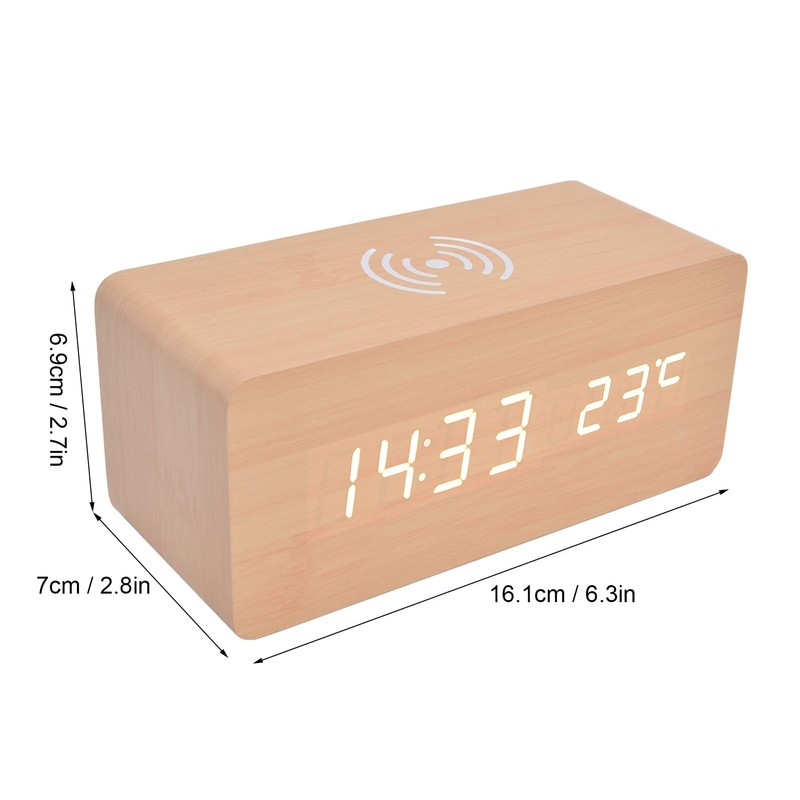Clock Radios For Bedroom, Digital Alarm Clock with Wireless Charging