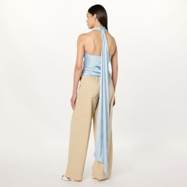 The Drop Women’s Niagara Mist Satin Halter Scarf Top, XS