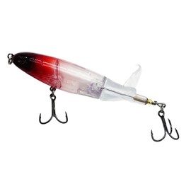 Castaic Topwater Fishing Lures Set Popper Lures for Bass Catfish Pike Perch Bass Lures with Floating Rotating Tail Artificial Hard Bait Multiple Colors (Red White)