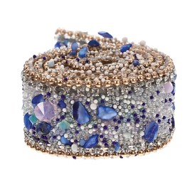 COHEALI 2 Rolls Adhesive Rhinestone Band Tassels for Crafts Pearl Tassel Rhinestone Trim Sewing Trim & Embellishments Crystal Beaded Fringe Sewing Beaded Trim Bride Patch Clothing Items