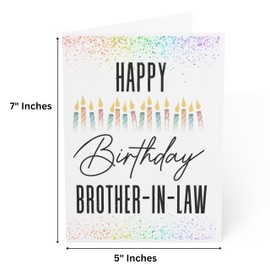 J&J'S TOYSCAPE Happy Birthday Card for Brother in law, Classic Happy Birthday Card, Special Birthday, Greeting Card with Envelope, Blank Inside, (Candle)