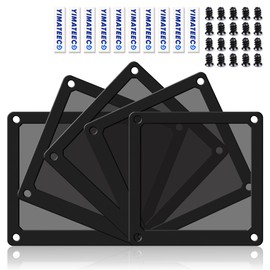 YIMATEECO 140 mm Fan Covers, PC Dust Filter with Magnetic Frame for Computer, Fan Grille, PC Fan, Cooling Fan, Power Supply Dustproof (Nylon Pro, 140 x 140 mm, Pack of 5, Black)
