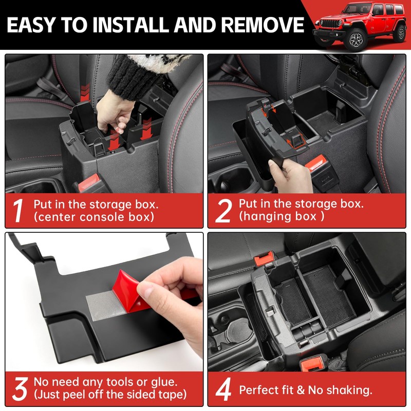 Utiiy Center Console Hanging Organizer for 2018-2025 Jeep Wrangler JL
