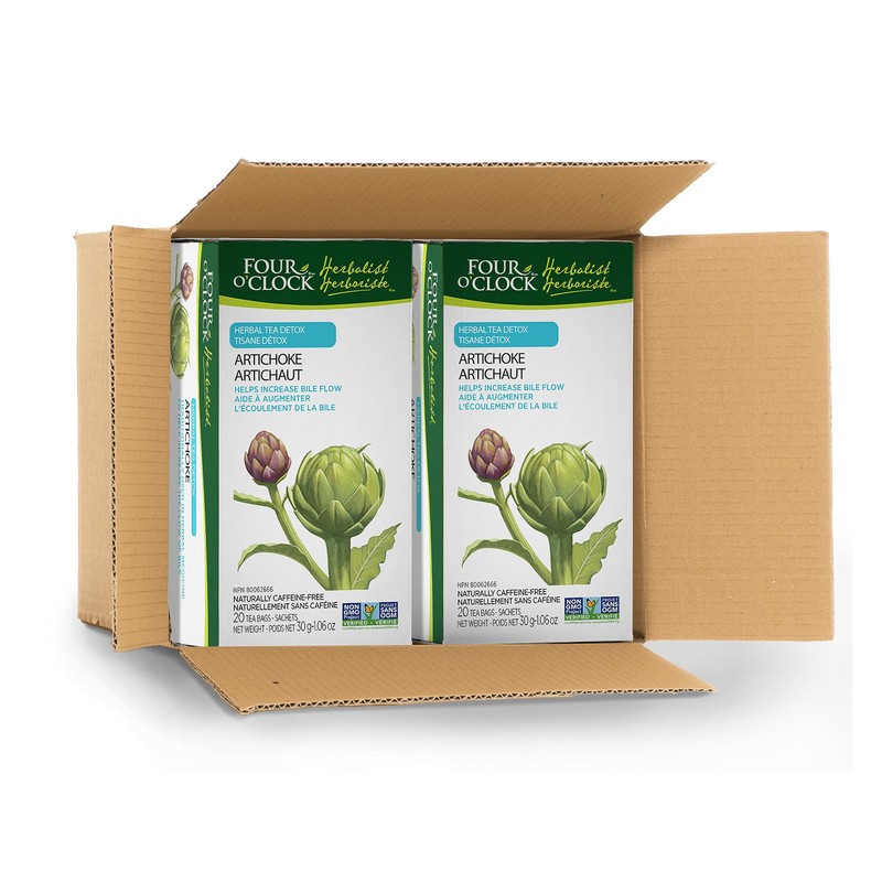 Four O'Clock Herbalist Detox Artichoke Herbal Tea, Non-Gmo, Kosher, Gluten-Free,