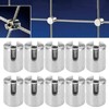 10Pcs Cross Cable Clamp Stainless Steel Wire Railing Clamp Fastener