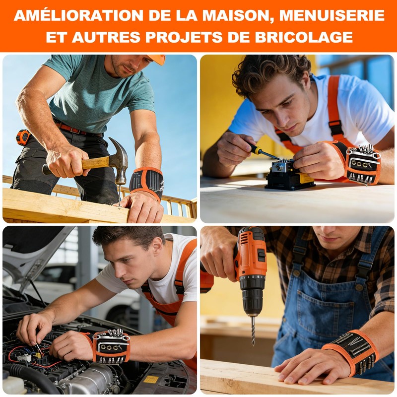 Allinside Magnetic Wristband for Tools, Tool Belt Wrist Band with