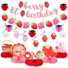28Pcs Berry First Birthday Decor Strawberry 1st Birthday Decorations Strawberry