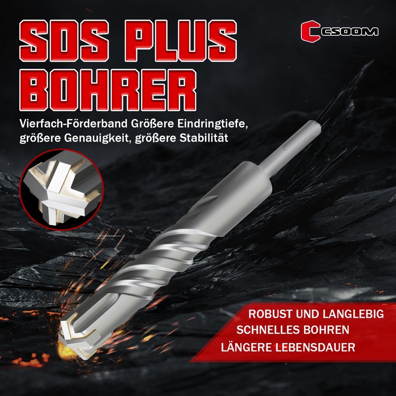 CSOOM SDS Plus Drill Bit 28 x 210 mm, Professional