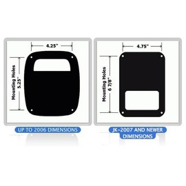 JeepTails USA Flag Tail lamp Light Covers Compatible with Jeep Wrangler TJ and YJ - Black - Set of 2