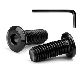10 Sets M4 x 18 mm Flat Head Socket Screws A2 V2A Stainless Steel Black Oxide Hex Screws for Furniture Screws with Hex Key