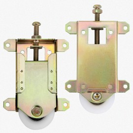 Sliding Mirror Door Rollers Replacement, Fits Prime-Line N 6870, for Wood Framed Sliding Mirror Doors, 2-1/2" Vertical H.C., 1-1/2" Nylon Concaved Ball Bearing Wheel, 2 Pack.