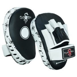 Playwell Premium Elite Ultra Light Logos Curved Leather Focus Pads Pair