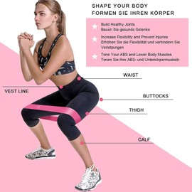 MYDEAR Bandas De Resistencia Elásticas con 5 Niveles Ejercicios Cintas Elasticas Fitness de Látex Natural, Bandas Elasticas Musculacion para para Yoga, Pilates, Crossfit, Estiramientos