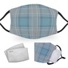 Blue Grey Tartan - Reusable Adult Face Masks - 2
